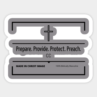 Prepare. Provide. Protect. Preach Bold Design Sticker